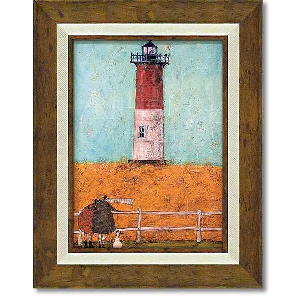 ノーセット灯台で愛を感じて　サムトフト・可愛い雰囲気の特殊ゲル加工アート　犬・イヌ・いぬ・灯台（絵画通販）ギフト、お祝いにもおすすめ【壁掛けフック付き】【絵のある暮らし】