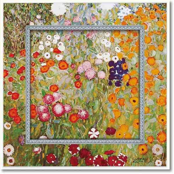 「フラワーガーデン」クリムト 【通信販売】(世界の名画・クリムト［絵画通販］）【壁掛けフック付き】【絵のある暮らし】