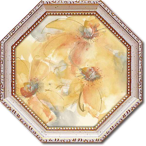 「ゴールデンクレマチス2」クリスパシュケ【通信販売】(花・緑・グリーン・ミニゲル　アートポスター［絵画通販］）絵　絵画　アート【壁掛けフック付き】【絵のある暮らし】