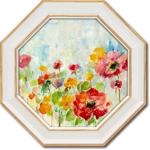 「サマーレインフローラル」シルビアヴァシレヴァ【通信販売】(花・緑・グリーン・ミニゲル　アートポスター［絵画通販］）絵　絵画　アート【壁掛けフック付き】【絵のある暮らし】