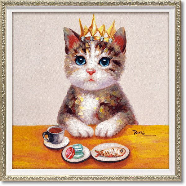 手書き油絵 冬のねこ 額付 絵画 インテリア 油彩画 imgrc0078794577.jpg
