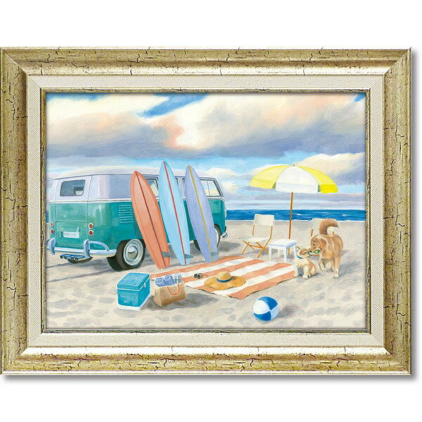 「ビーチライド1」ジェームス　ウィーンズ【通信販売】(レトリバー・イヌ・犬・モダンアート・ゲルアートポスター［絵画通販］）【壁掛けフック付き】【絵のある暮らし】