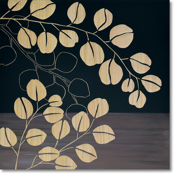 ウッドスカルプチャーアート・ユーカリ（bk+np）【絵のある暮らし】【壁掛けフックつき】