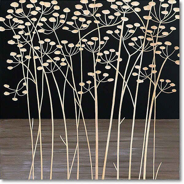 ウッドスカルプチャーアート・フィールドフラワー2（bk＋NP）【絵のある暮らし】【壁掛けフックつき】