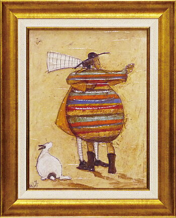 ほほ寄せて踊ろう サムトフト・可愛い雰囲気の特殊ゲル加工アート・夫婦・カップル・犬・イヌ・いぬ(絵画通販)ギフト、お祝いにもおすすめ【壁掛けフック付き】【絵のあ...