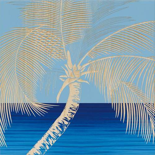 ウッドスカルプチャーアート・パームツリー（bl＋NP）【絵のある暮らし】【壁掛けフックつき】