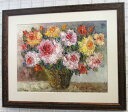 ☆絵のある暮らしオリジナル商品☆「薔薇」渡部ひでき ジークレー版画作品・静物画・花風水【絵のある暮らし】【壁掛けフックつき】