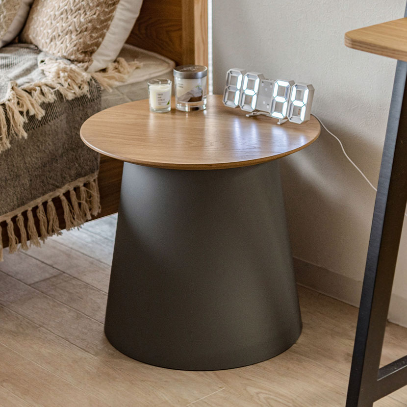 幅49cm ラウンドテーブル 円形テーブル サイドテーブル 円形 ローテーブル センターテーブル ナイトテーブル シンプル 北欧 木製 軽量