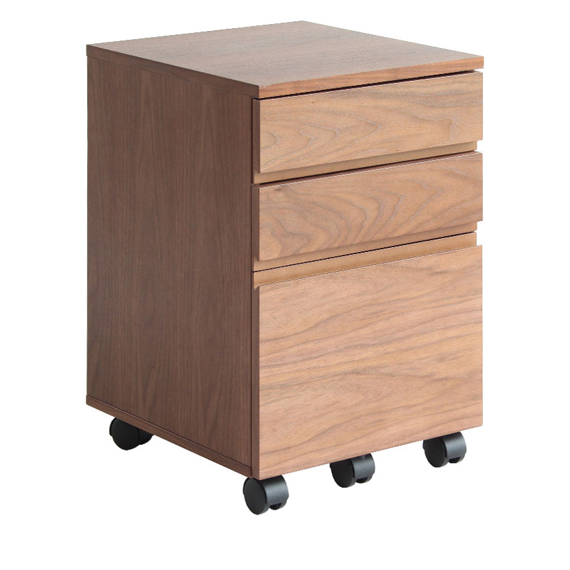 【15日限定!2000円OFFクーポン 】幅40cm Walnut Desk Chest ウォールナット 引き出し キャスター付き 収納 デスクチェスト