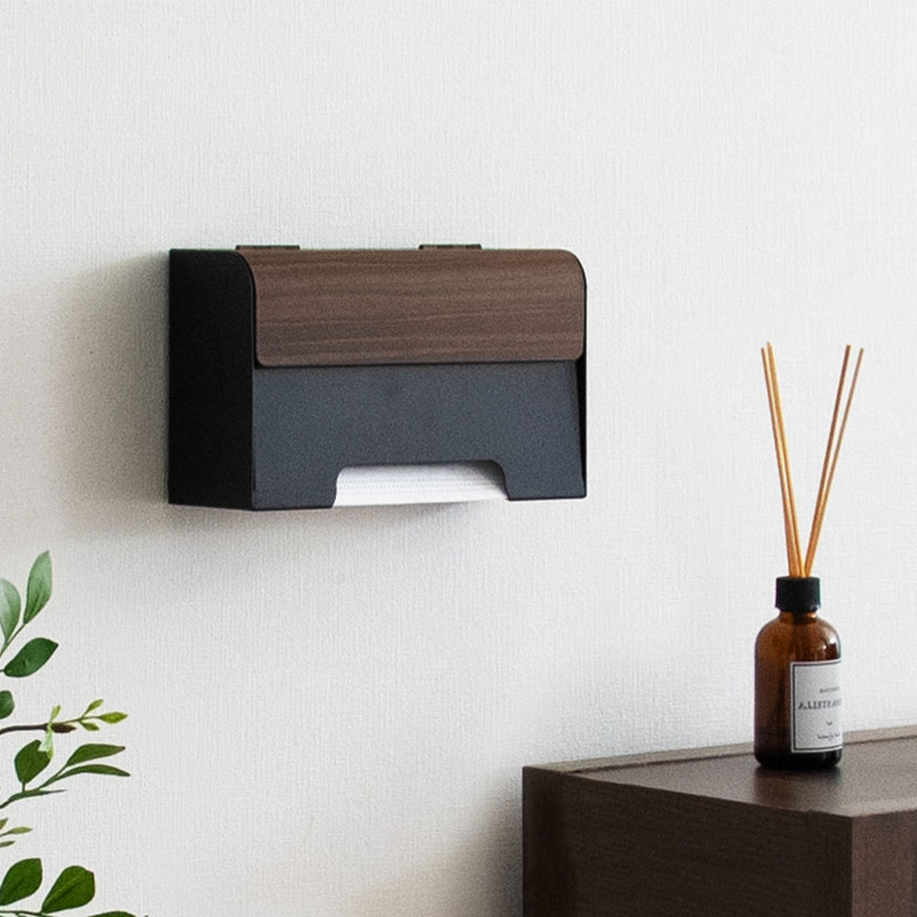 マスクケース TEER(ティール) 木目調 マグネット式 ネジ留め 幅200×奥行75×高さ120mm 完成品