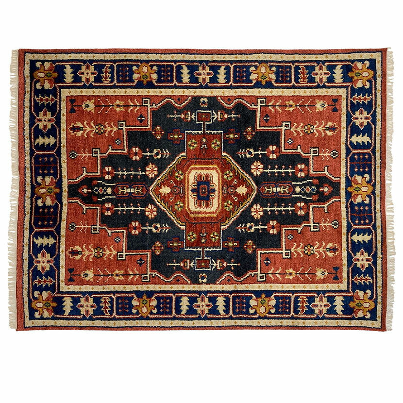 【5%OFF 30日まで】190×240cm トライバルラグ MADRAS 手織り 天然素材 コット