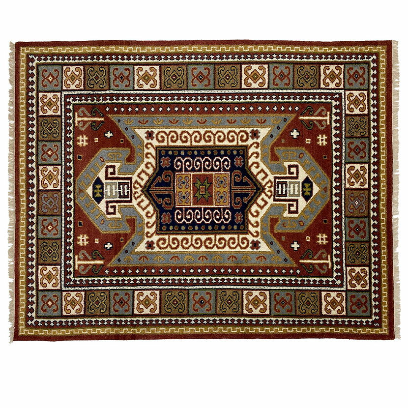 【5%OFF 30日まで】190×240cm トライバルラグ FLAG 手織り 天然素材 コットン 