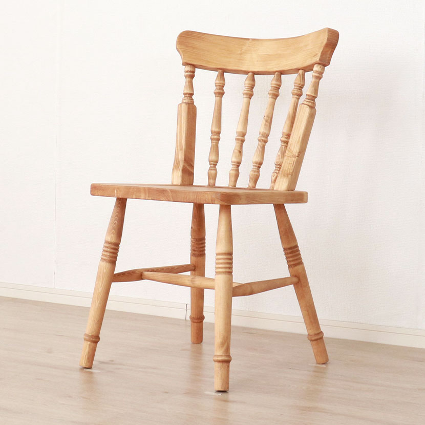 【2脚セット】 カントリ-ダイニングチェア ウィンザーチェア ナチュラル 北欧パイン材 天然木