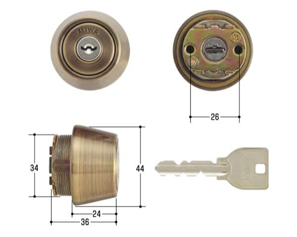 玄関取替交換用シリンダーMIWA（ミワ）　U9シリンダー MCY-438