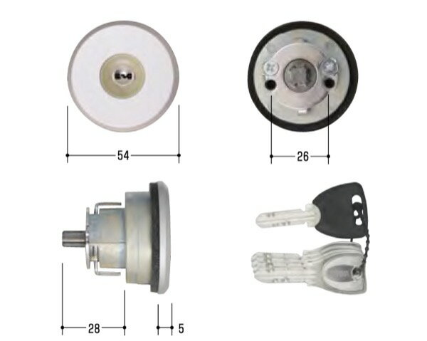 玄関取替交換用シリンダーMIWA（ミワ）　PSシリンダー MCY-513