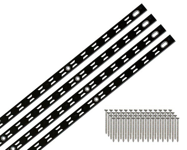 98183 リーフ棚柱 1820 ブラック 4本(ビス付)【サヌキ】