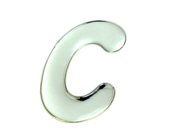 SM60−C　シルバーメタル文字　C【光】