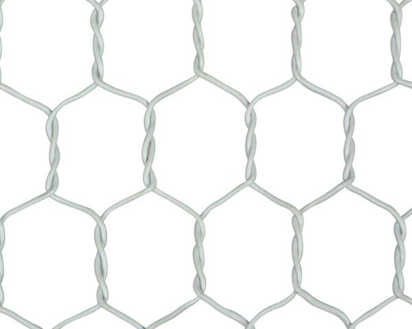 ビニール亀甲金網 0.85×16×450mm ホワイト 1M巻【吉田隆】