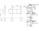 アルミ屋外掲示板(2本脚型)シリンダー錠式 レザーアイボリー貼LED付ステンカラー SK-2071-3-SC【神栄ホームクリエイト】※返品不可