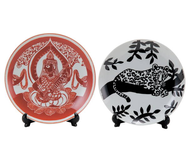 27080　陶芸スクラッチ皿　えんじ　215φ　【アーテック】