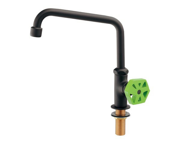 700-798-DG 泡沫立形自在水栓//マットブラック・ライムグリーン【カクダイ】