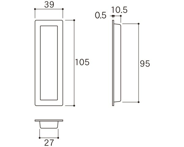 クロス 角 引き手105 TN【エイト】