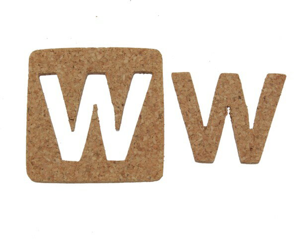 KB45-Wコルク抜文字 W 45x3mm【光】