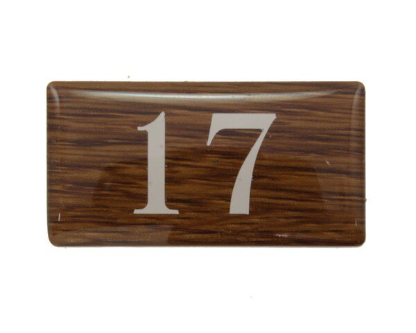 BJ24-17テーブルナンバー 17 オーク 20x40x2mm テープ付き【光】
