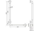 BR-871L 革巻き手摺L形(左)ベージュ鏡面磨【シロクマ】 2