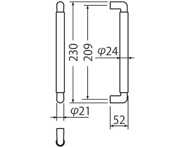 NO-185S ミロ取手オン230ミリAG/Mオーク【シロクマ】 2