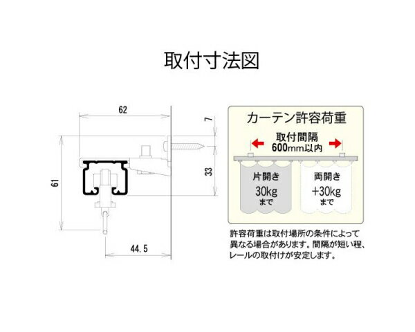 【まとめ買い10個】大型カーテンレール用壁付シングルブラケット部品　30型用　入数1個×10個