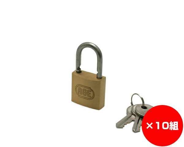 【まとめ買い10個】ステンレス弦Wロックシリンダー南京錠　30ミリ　入数1個×10個
