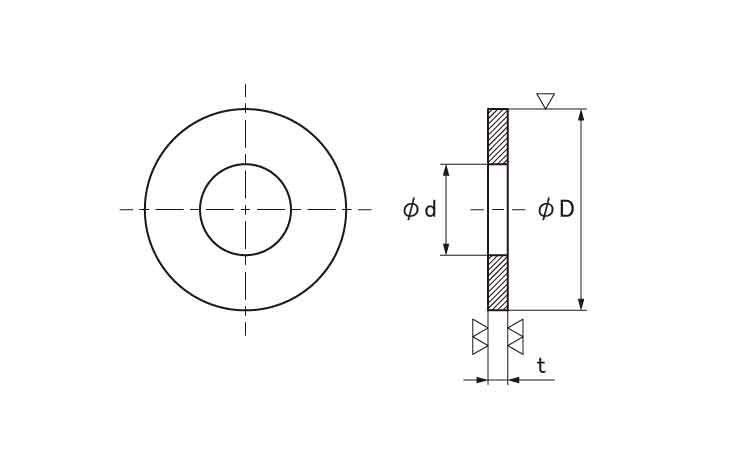 W（JISコガタ 表面処理(クローム（装飾用クロム鍍金） ) 規格(10X18X1.6) 入数(1000)【サンコーインダストリー】