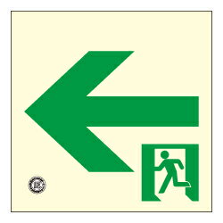 【壁用】高輝度蓄光式 避難通路誘導標識(左矢印) HLS-15 正方形(小) 【壁用】高輝度蓄光式 避難通路誘導標識(左矢印) HLS-15 正方形(小)