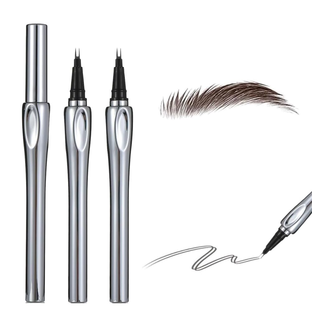 [アイブロウブラックテクノロジー]ウォータープルーフ二叉アイブロウペンシル | 極細眉毛ペンシル | 長持ち防水・防汗 | 落ちない自然な眉毛仕上げ | 消えないアイブロウペンシル (103#2PC)