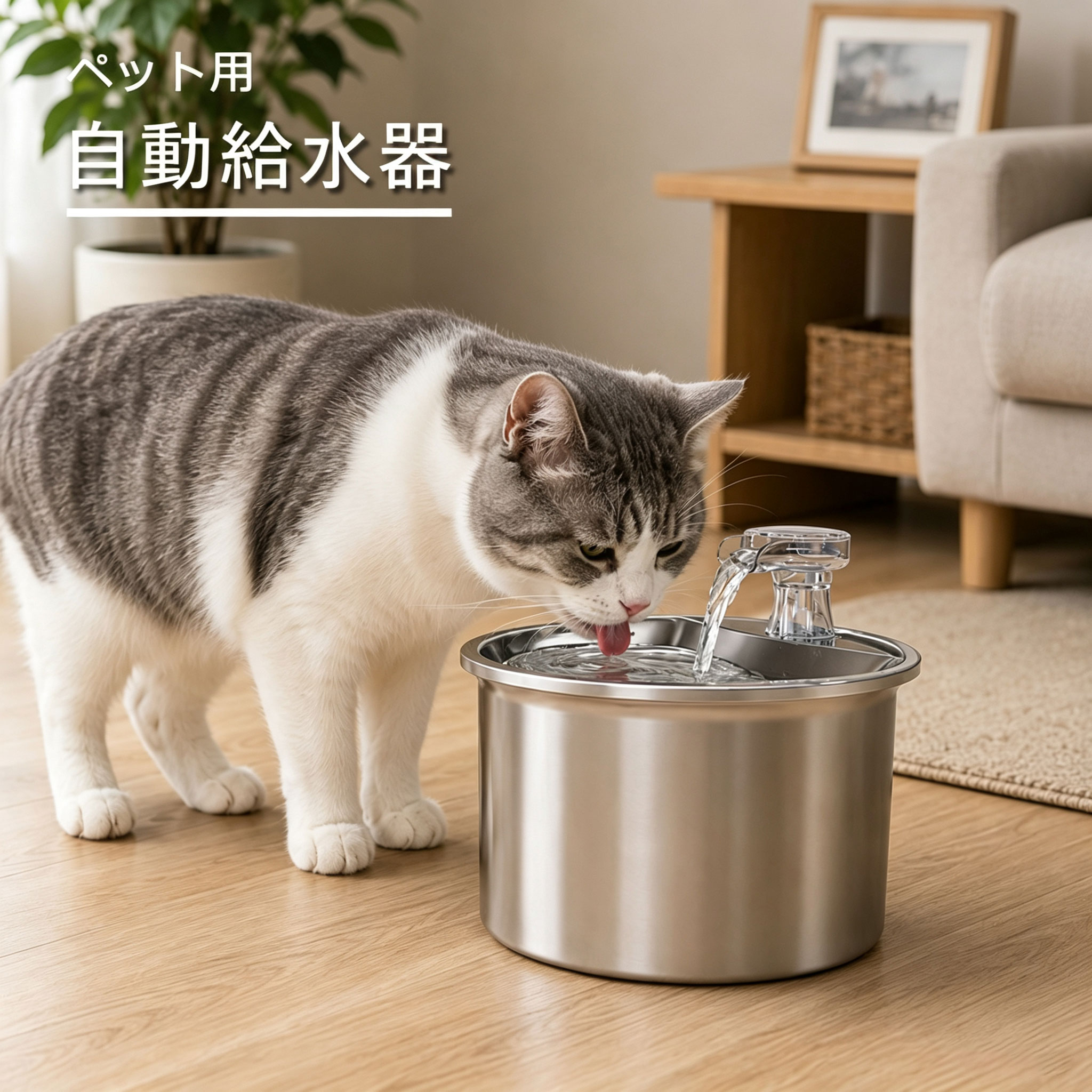 水飲み器 自動給水器 猫 犬 ステンレス製 2L大容量 多頭飼いも対応 20dB静音 洗いやすい 給水器 取付簡単 ペット 自動給水器 自動水やり器 超静音 ペットキット ペット用 自動給水機 おしゃれ 日本語説明書付き 送料無料
