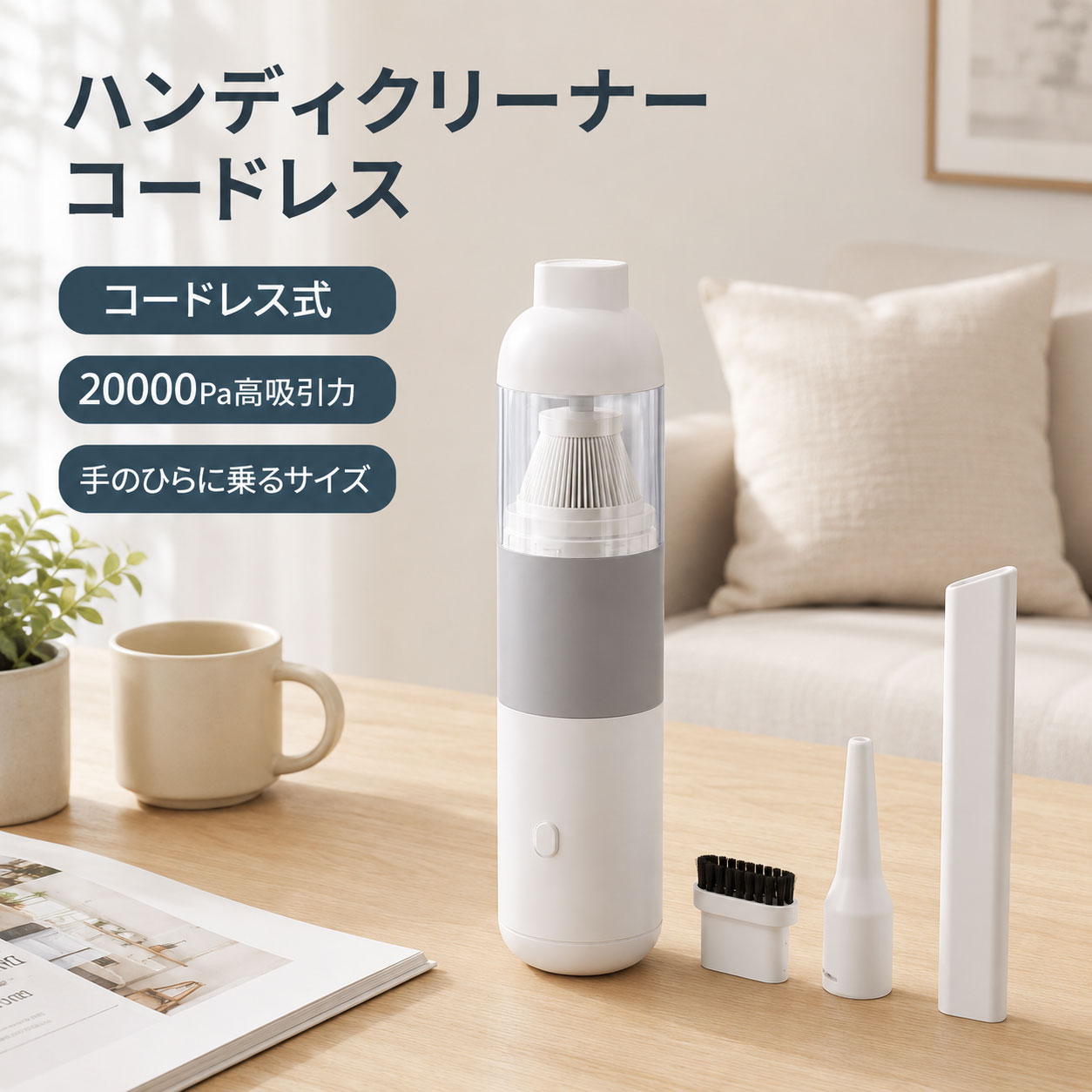 【当日発送】【期間限定18%OFF】ハンディクリーナー コードレス ハンディ掃除機 洗えるフィルター ペットの毛 小型 車載掃除機 車用 紙パック不要 コードレス掃除機 おしゃれ 充電式 コードレスクリーナー スタイリッシュ ミニ掃除機 コンパクト クリーナー