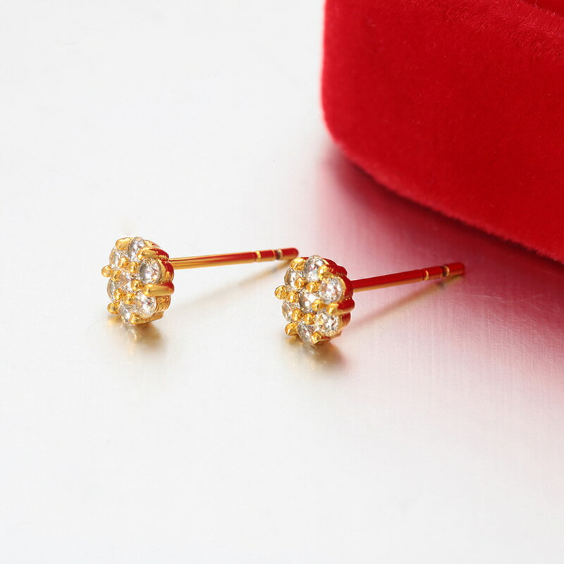 樂天商城 - 【新発売18%OFF】ピアス イヤリング 5mmフラワー ピアス 金属アレルギー対応 ジルコニア ゴールド 合金 小ぶり 上品 大人かわいい 高見え レディース アクセサリー 小さめ ゴールド フラワー シンプル かわいい オフィス 通勤 両耳用