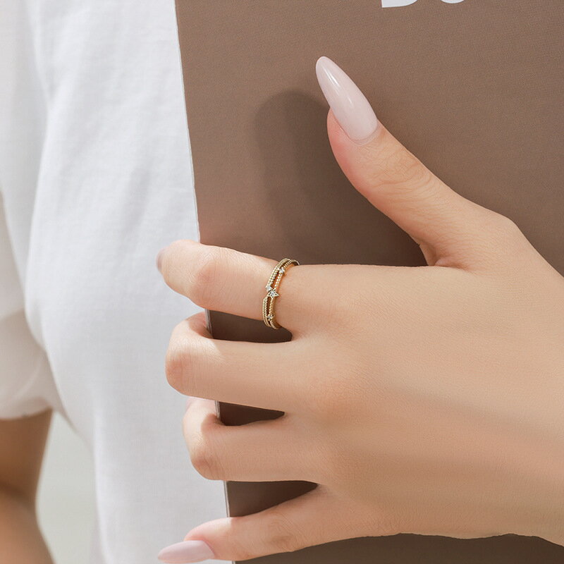 樂天商城 - 【新発売18%OFF】リング 指輪 リーフデザイン マーキスカット CZ オープンリング 14K ゴールドメッキ合金素材 サイズ調整可能 華奢レディース指輪 カジュアルパーティアクセサリー プレゼント用繊細アクセサリー