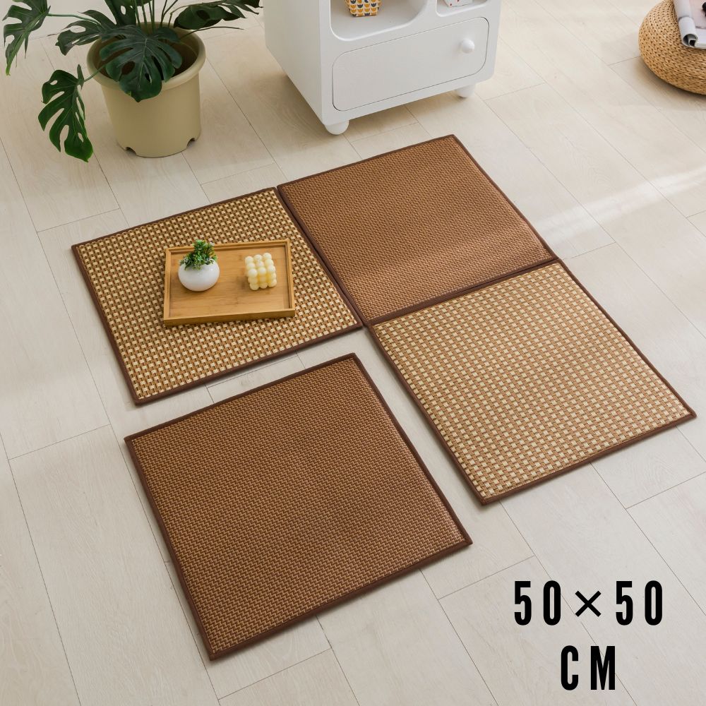 Rakuten - アジアン タイルマット カーペット 撥水 50×50 大判 タイルマット ラグ 防音 遮音 フロア畳 カーペット タイル 張り替え 単品販売 タイルマット 床材 tile carpet リビング 廊下 玄関