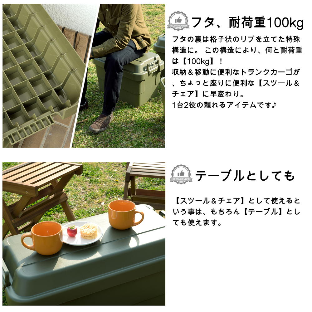 収納ボックス トランクカーゴ TC-30 座れる 収納ボックス 頑丈 丈夫 スツール 収納ケース おしゃれ フタ付き 蓋付き コンテナボックス アウトドア ガーデニング チェア 収納 車載 30L 日本製 JAPAN通販格安セール情報 楽天 通販