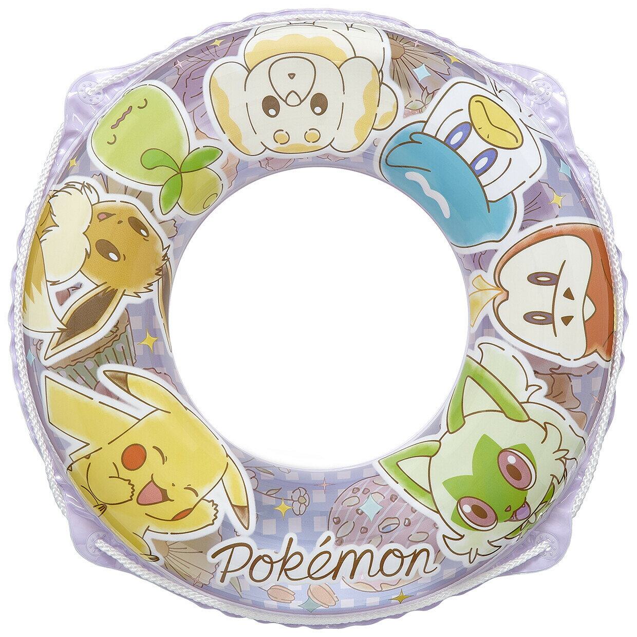 【先着50名3500円以上で110円クーポン配布】★ポケモン 60cm ウキワ バイオレット ロープ付き 2024 新作 プール 浮き輪 海 キッズ 子供 夏 海水浴 ビーチ