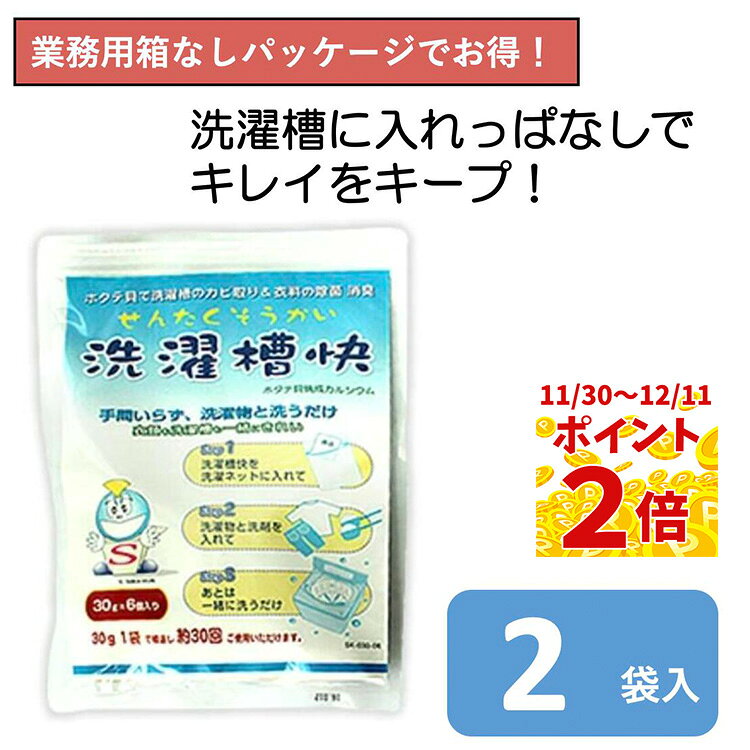【30日当商品ポイント最大6倍】洗濯槽快×2袋入（ネットなし）カビ防止 除菌 消臭 部屋干し 梅雨 洗濯槽..