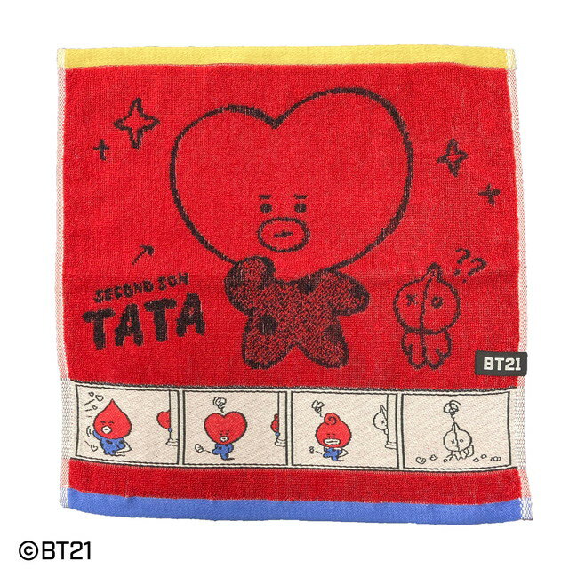 半額　BT21 コミックタッチ TATA　ウォッシュタオル BTS　609－146　ゆうメール便送料込　かわいい キッズ 大人 子供 タオル 日用品 雑貨 学校 通学 手拭きタオル