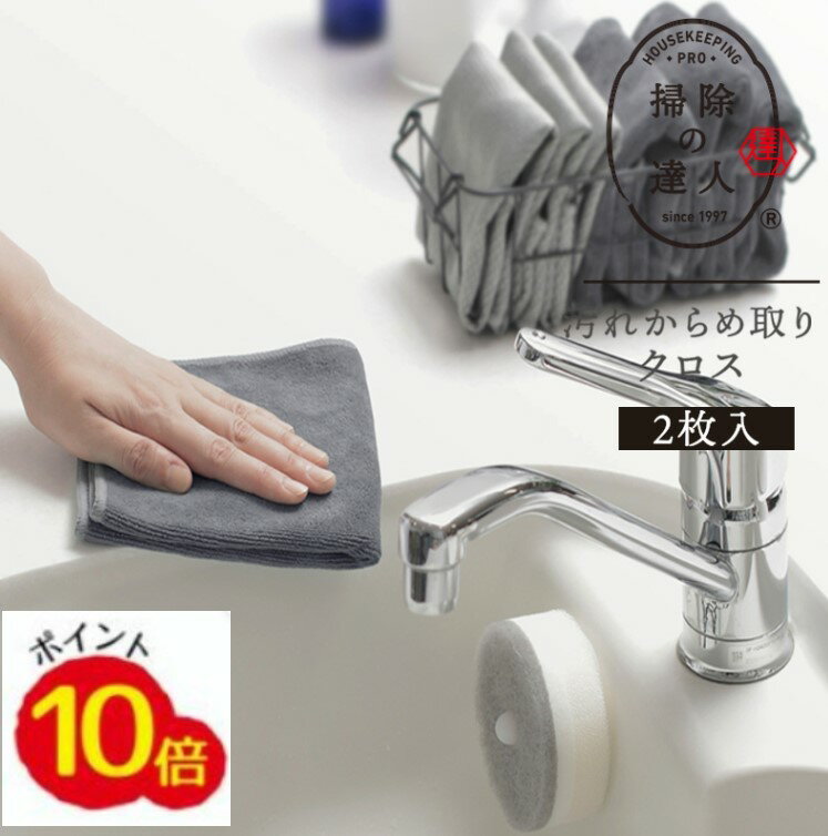 掃除の達人 汚れからめ取りクロス 2枚入 サッと吸水 汚れをからめ取って一気に拭き上げる　W641 掃除 キッチン おしゃれ 人気 ギフト MARNA マーナ キッチン雑貨 お掃除雑貨 marna　年末 大掃除 グッズ　お掃除グッズのサムネイル