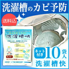 洗濯槽快×10個セット　業務用箱なし　専用ネット1枚付◇メール便送料無料◇【カビ防止 除菌 消臭 部屋干し 梅雨 洗濯槽クリーナー 洗濯槽 洗濯槽洗剤 洗濯機 洗たく槽 洗濯爽快】洗たく槽のカビ取り剤　洗濯槽クリーニング