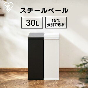 ゴミ箱 分別 30L おしゃれフタ付き ごみ箱 スチールペール STPL-30 送料無料 スチール ペール ダストボックス スリム シンプル コンパクト キッチン リビング ブラック ホワイト アイリスオーヤマ