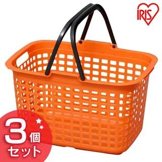 【3個セット】バスケット 収納ボックス 工具箱 収納ケース 職人の車載ラック専用 キャリー CBT-M オレンジ／ブラック アイリスオーヤマ