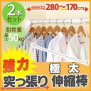 伸縮棒 極太 強力 突っ張り棒【2本セット】≪取付け幅170?280cm≫ 極太強力伸縮棒 H-GBJ-280 ホワイト 【アイリスオーヤマ】(つっぱり棒・突っ張り棒・収納用品・衣装衣類洋服押入れ収納・衣替え・整理・突っ張り・収納)【送料無料】