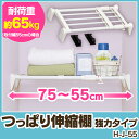 つっぱり棚 伸縮棚 突っ張り棚 55-75cm送料無料 H-J-55 ホワイト アイリスオーヤマ つっぱり棚 つっぱり棒 突っ張り棒 収納用品 押入れ収納 ランドリー収納 伸縮棚 棚 収納 整理